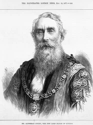 ロンドンの新市長、アルダーマンオーデン氏、「The Illustrated London News」（1877年）のイラスト
